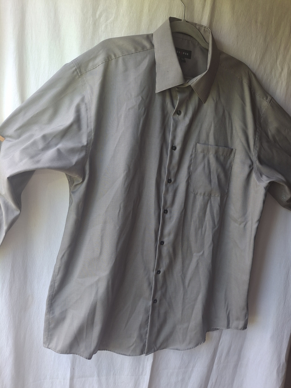 Axcess Men's Light Gray Pinstripe Dress Shirt